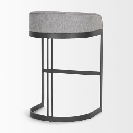 Hollyfield II Gray Fabric Seat W/ Gray Metal Base Bar Stool from Mercana - Luna Furniture