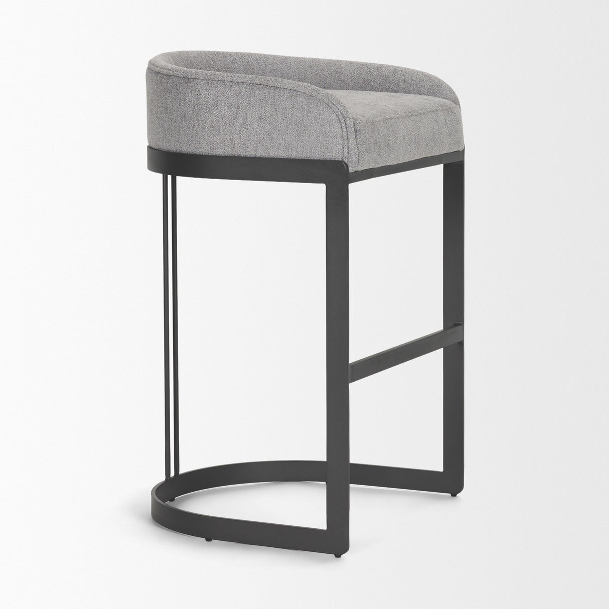 Hollyfield II Gray Fabric Seat W/ Gray Metal Base Bar Stool from Mercana - Luna Furniture
