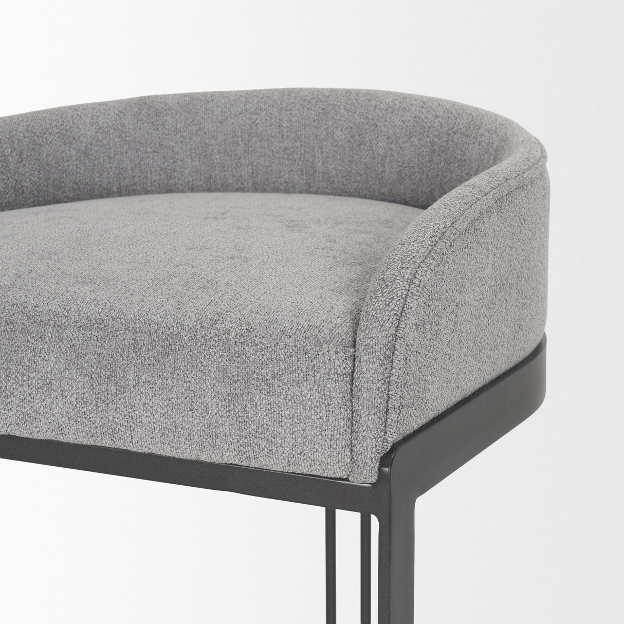 Hollyfield II Gray Fabric Seat W/ Gray Metal Base Bar Stool from Mercana - Luna Furniture