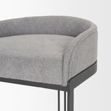 Hollyfield II Gray Fabric Seat W/ Gray Metal Base Bar Stool from Mercana - Luna Furniture