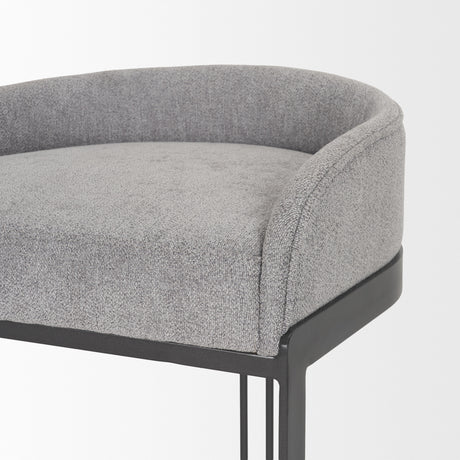 Hollyfield II Gray Fabric Seat W/ Gray Metal Base Bar Stool from Mercana - Luna Furniture