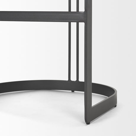 Hollyfield II Gray Fabric Seat W/ Gray Metal Base Bar Stool from Mercana - Luna Furniture