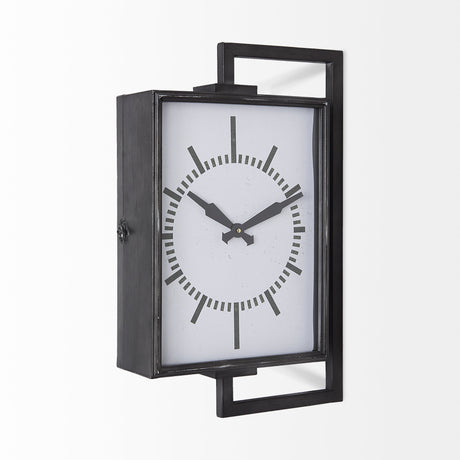 Hagar Rectangular Large Industrial Wall Clock from Mercana - Luna Furniture