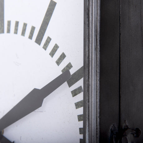 Hagar Rectangular Large Industrial Wall Clock from Mercana - Luna Furniture