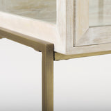 Arelius 36L x 18.75W x 63H White Wood W/ Gold Metal Base Display Cabinet from Mercana - Luna Furniture