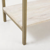 Arelius 36L x 18.75W x 63H White Wood W/ Gold Metal Base Display Cabinet from Mercana - Luna Furniture