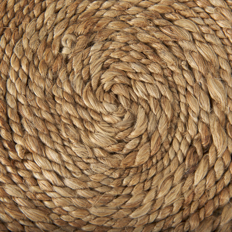 Allium Brown Handwoven Wool Cylindrical Pouf from Mercana - Luna Furniture