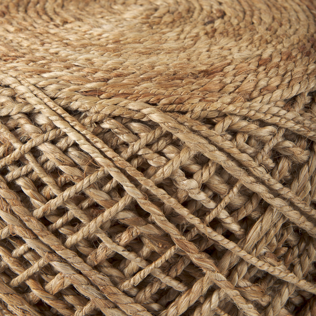 Allium Brown Handwoven Wool Cylindrical Pouf from Mercana - Luna Furniture