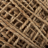 Allium Brown Handwoven Wool Cylindrical Pouf from Mercana - Luna Furniture