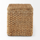 Aylin 16.5" Square Brown Jute Pouf from Mercana - Luna Furniture
