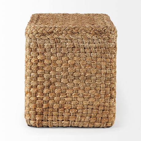 Aylin 16.5" Square Brown Jute Pouf from Mercana - Luna Furniture