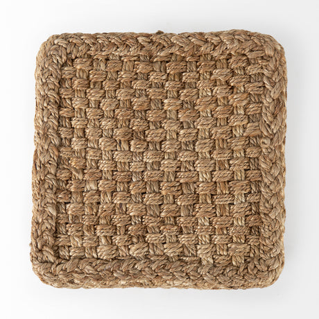 Aylin 16.5" Square Brown Jute Pouf from Mercana - Luna Furniture