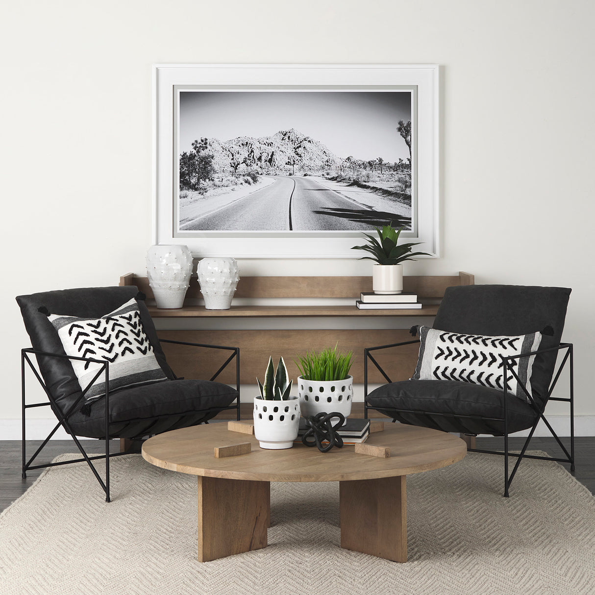 Aida Light Brown Wood Console Table from Mercana - Luna Furniture