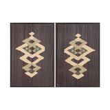 Brown Tapestry VII by Mercana Studio a Hand Embellished Textured Framed Art Print from Mercana - Luna Furniture