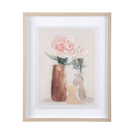 Boho Flowers I by Mercana Studio a Hand Embellished Textured Framed Art Print Matted under Glass from Mercana - Luna Furniture
