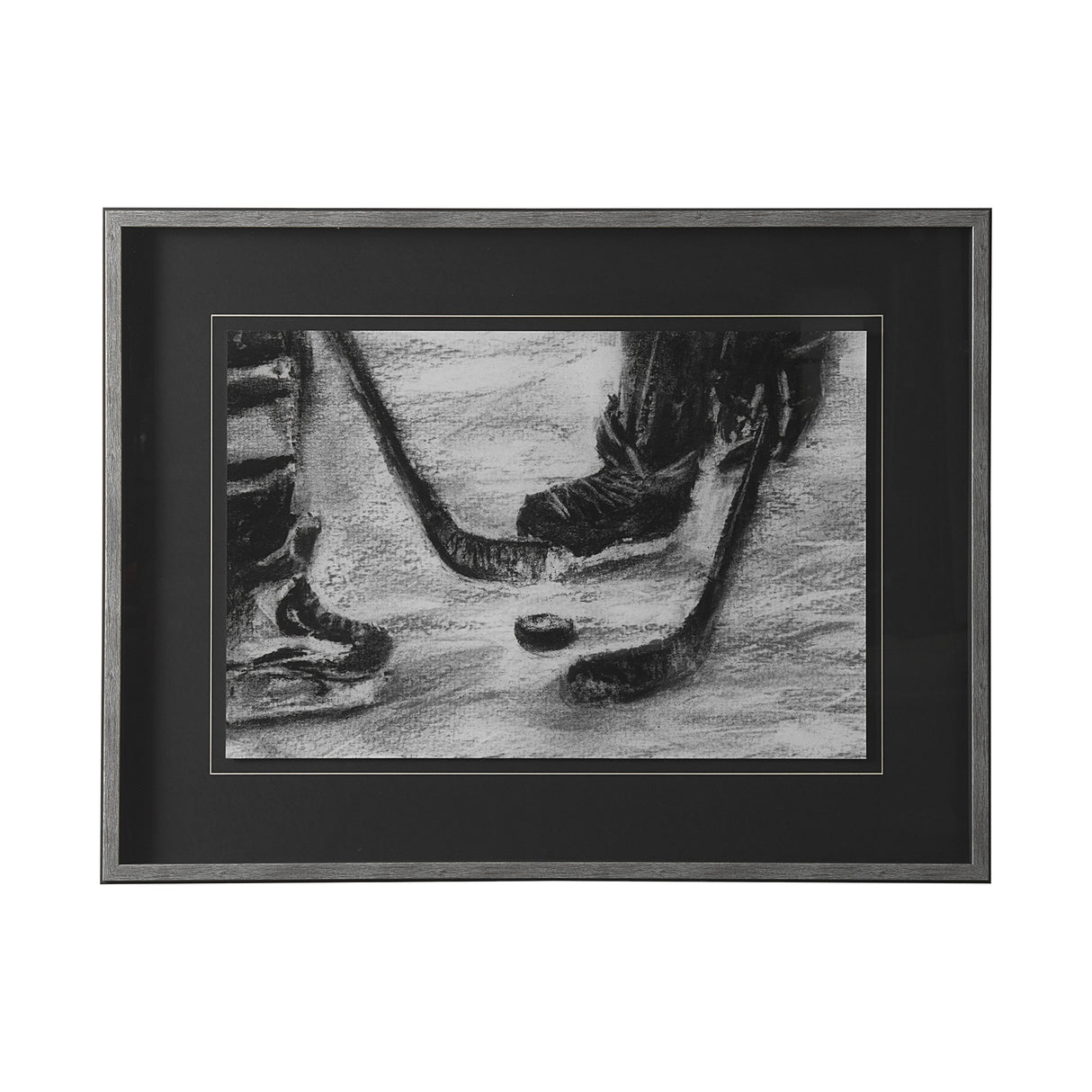 Sports Collection Hockey by Mercana Studio Hand Embellished Framed Art Print Matted under Glass from Mercana - Luna Furniture