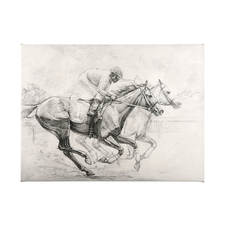 Horse Racing I by Mercana Studio a Hand Embellished Textured Canvas from Mercana - Luna Furniture