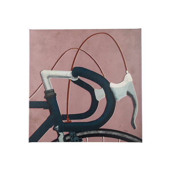 Bike Handle Pink by Alarm a Hand Embellished Textured Canvas