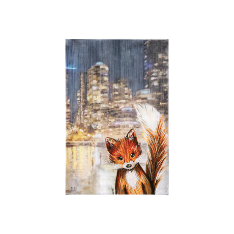 City Fox by Mercana Studio a Hand Embellished Textured Canvas from Mercana - Luna Furniture
