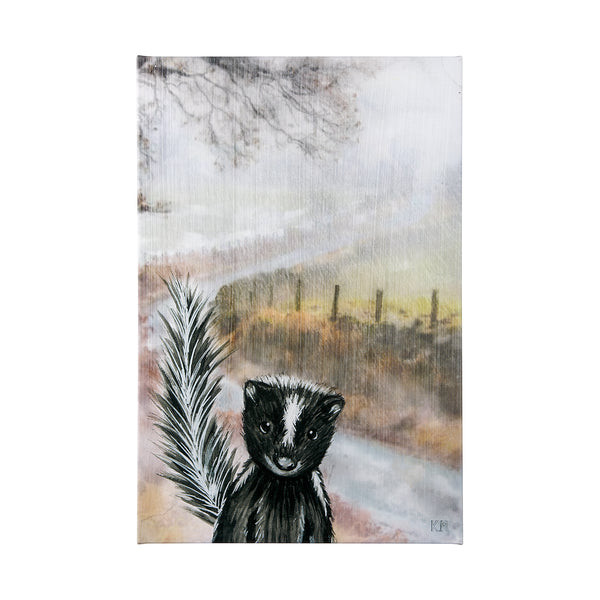 Country Skunk by Mercana Studio a Hand Embellished Textured Canvas