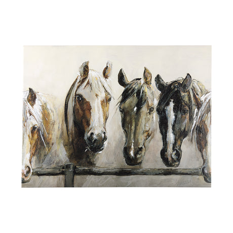 Horses by Natali a Hand Embellished Textured Canvas from Mercana - Luna Furniture