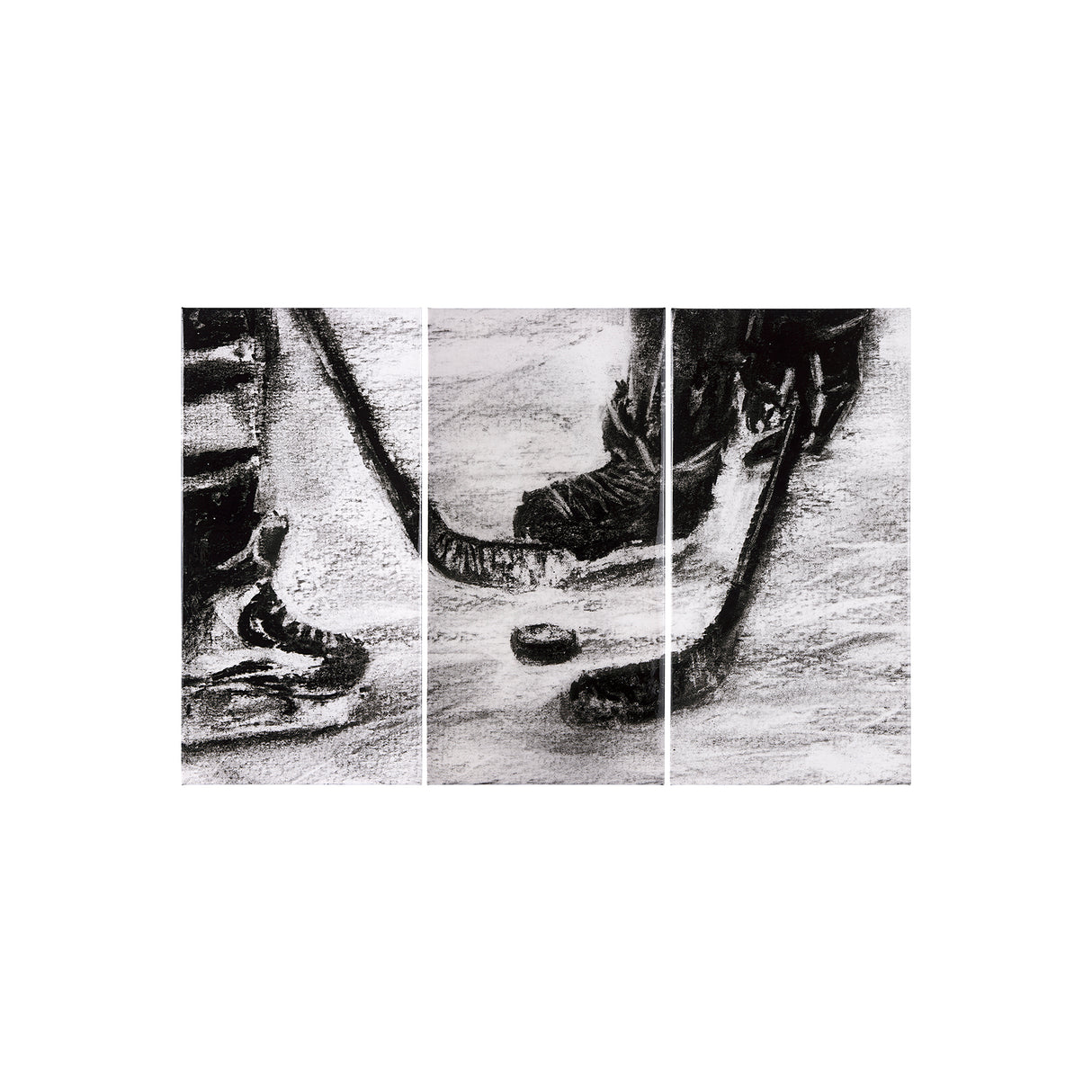 Sports Collection Hockey-S 3 Piece Triptych by Mercana Studio a Hand Embellished Textured Canvas from Mercana - Luna Furniture
