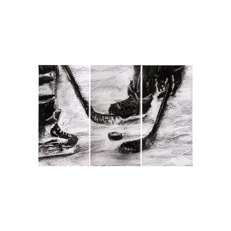 Sports Collection Hockey-S 3 Piece Triptych by Mercana Studio a Hand Embellished Textured Canvas from Mercana - Luna Furniture