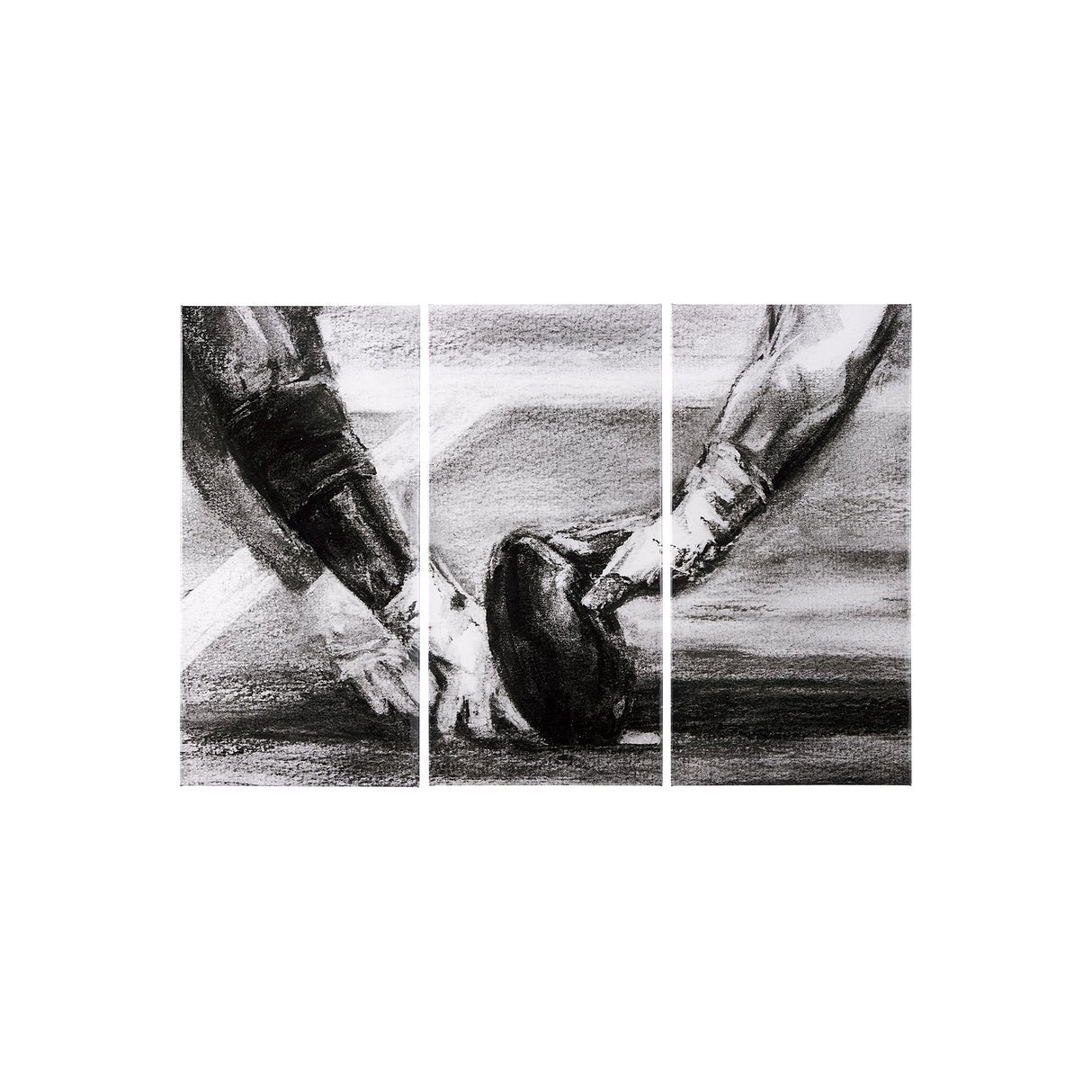Sports Collection Football 3 Piece Triptych (S) by Mercana Studio a Hand Embellished Textured Canvas from Mercana - Luna Furniture