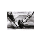 Sports Collection Football 3 Piece Triptych (S) by Mercana Studio a Hand Embellished Textured Canvas from Mercana - Luna Furniture