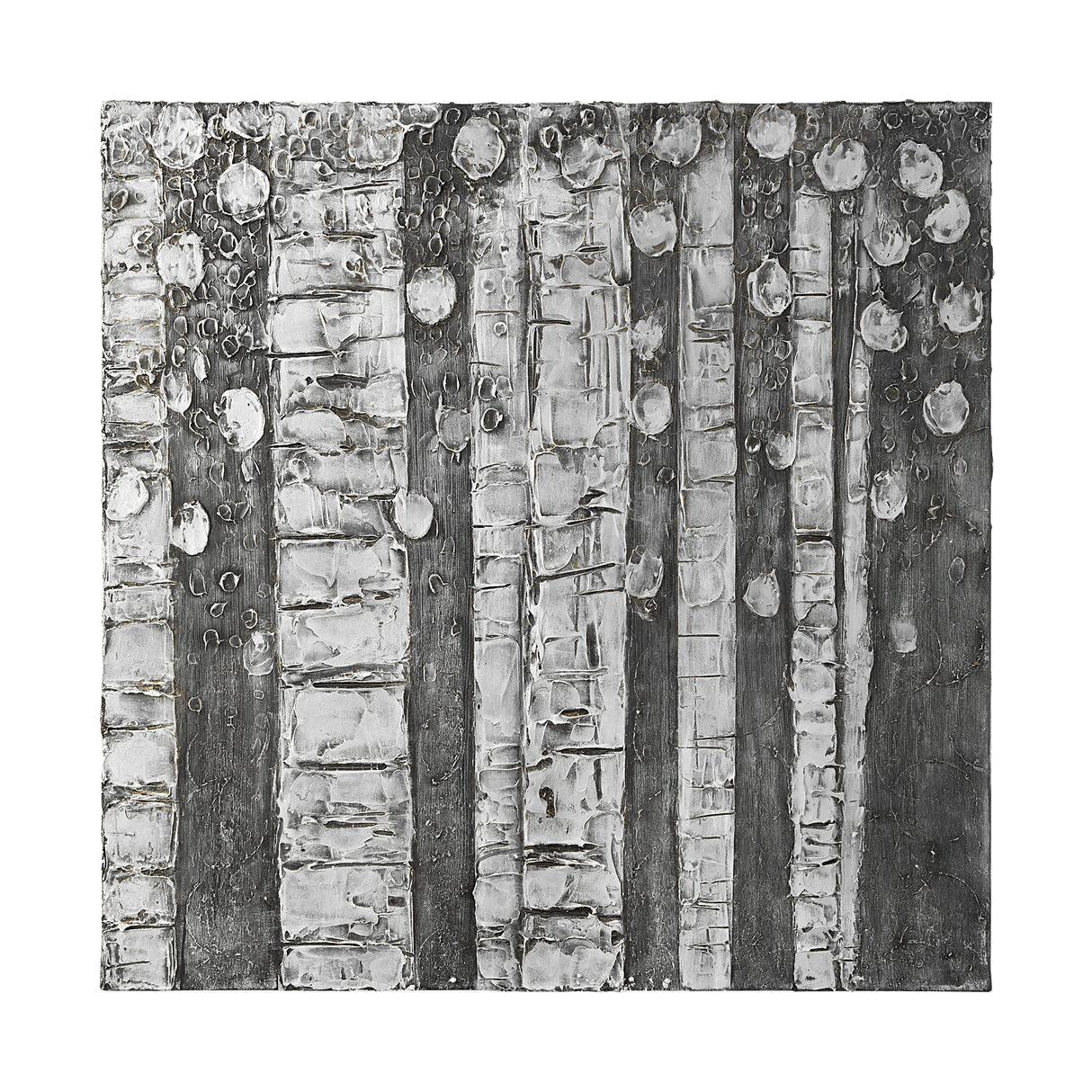 Birch Trees by Studio M a Hand Embellished Gallery-Wrapped Canvas Print from Mercana - Luna Furniture