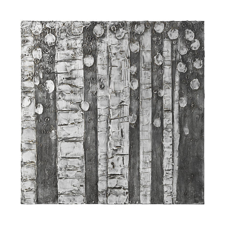 Birch Trees by Studio M a Hand Embellished Gallery-Wrapped Canvas Print from Mercana - Luna Furniture