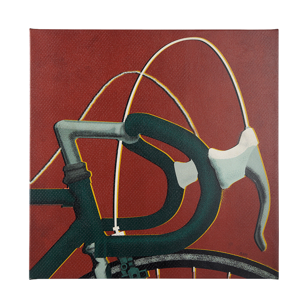 Bike Handle Orange by Alarm a Hand Embellished Textured Canvas from Mercana - Luna Furniture