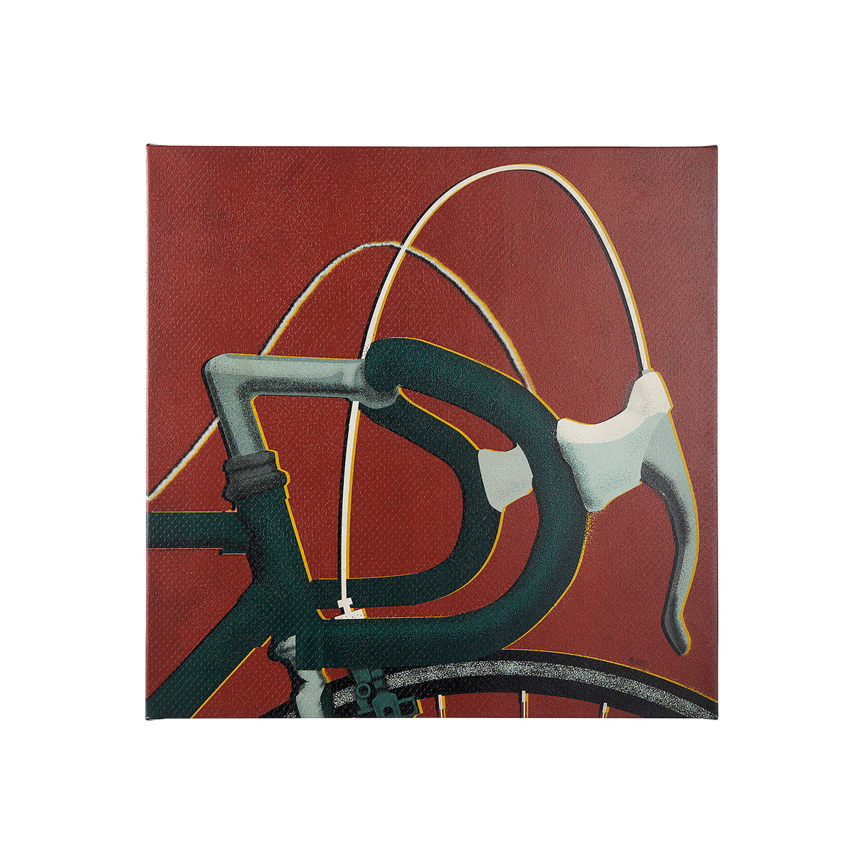 Bike Handle Orange by Alarm a Hand Embellished Textured Canvas from Mercana - Luna Furniture