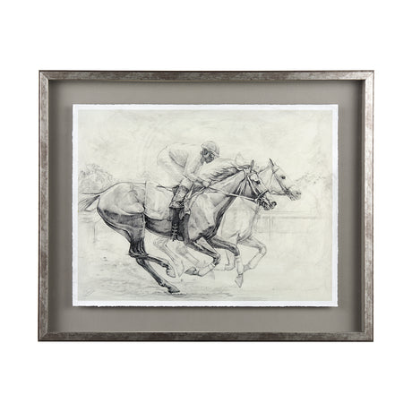 Horse Racing I by Mercana Studio a Hand Embellished Textured Framed Art Print Matted under Glass from Mercana - Luna Furniture
