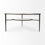Felicity 36.0L x 36.0W x 16.0H Marble Top W/Iron Frame Coffee Table from Mercana - Luna Furniture