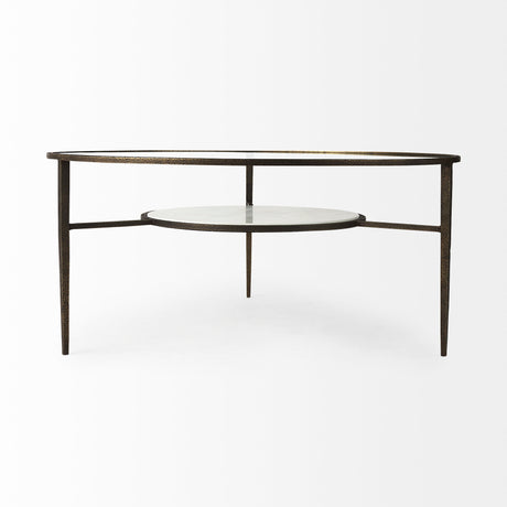 Felicity 36.0L x 36.0W x 16.0H Marble Top W/Iron Frame Coffee Table from Mercana - Luna Furniture