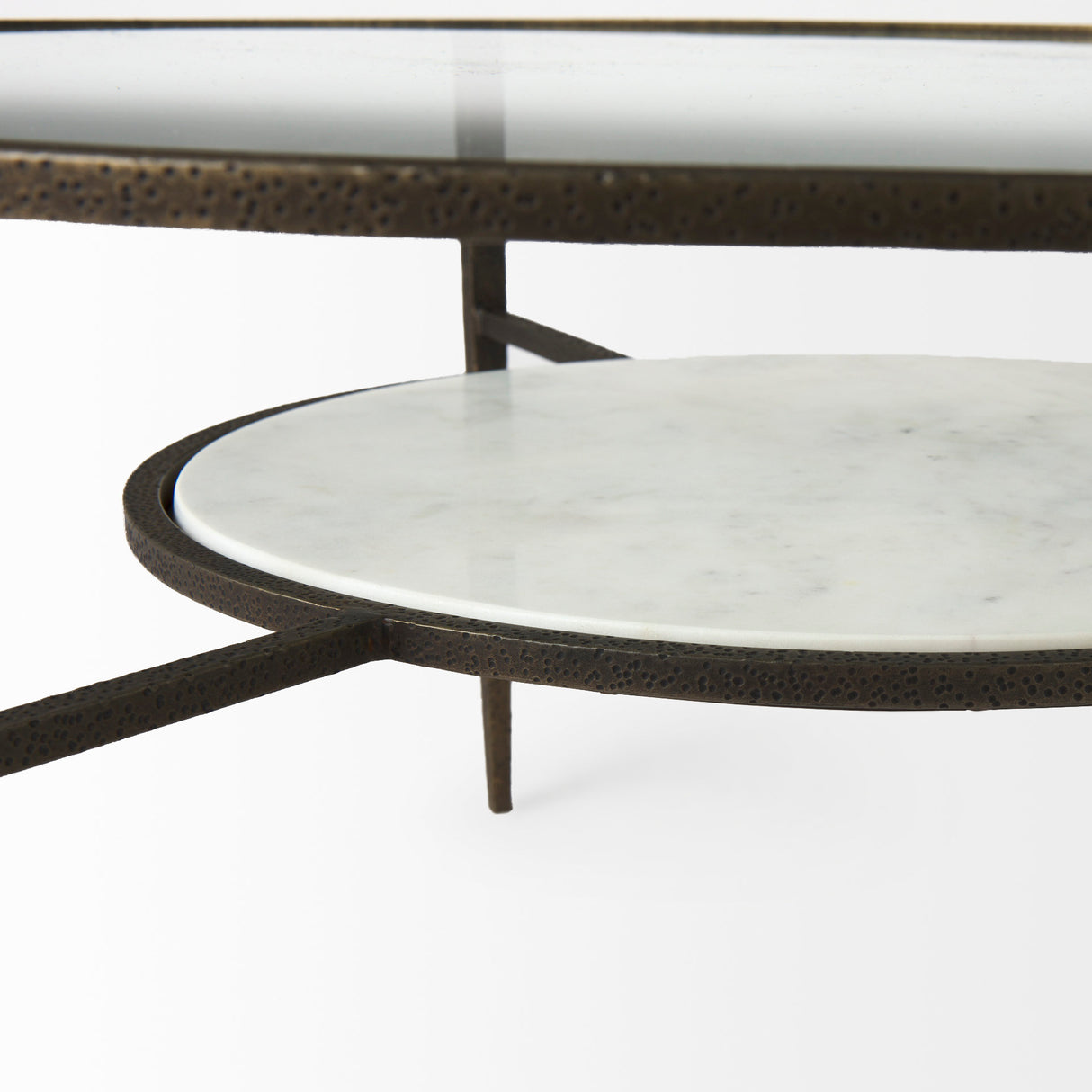 Felicity 36.0L x 36.0W x 16.0H Marble Top W/Iron Frame Coffee Table from Mercana - Luna Furniture