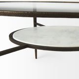 Felicity 36.0L x 36.0W x 16.0H Marble Top W/Iron Frame Coffee Table from Mercana - Luna Furniture