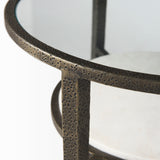 Felicity 15.8L X 15.8W X 22.5H Glass Top W/ White Marble Shelf and Antique Gold Base End/Side Table from Mercana - Luna Furniture