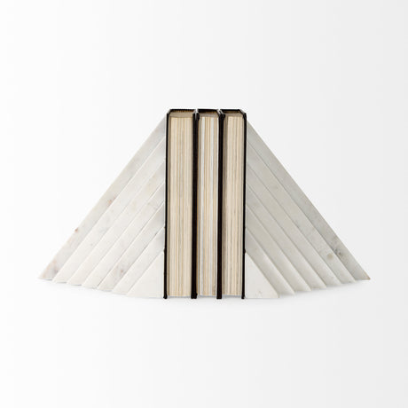 Sophia 7.0L x 5.3W x 9.3H Marble Set Of Two Book Ends from Mercana - Luna Furniture