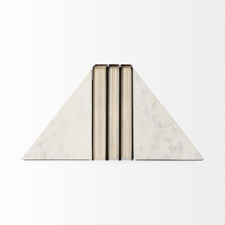 Sophia 7.0L x 5.3W x 9.3H Marble Set Of Two Book Ends from Mercana - Luna Furniture