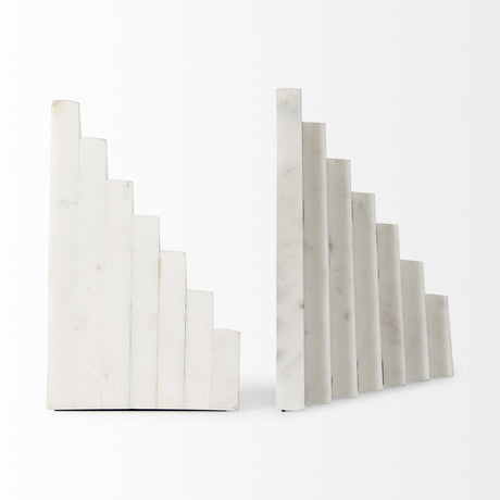 Sophia 7.0L x 5.3W x 9.3H Marble Set Of Two Book Ends from Mercana - Luna Furniture
