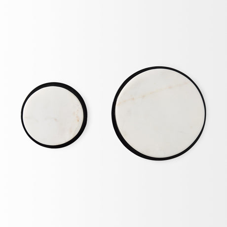Sophia 5.0 L x 5.0 W x 3.0 H White Marble Set of 2 Wall Hooks from Mercana - Luna Furniture