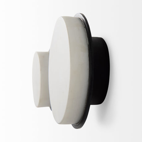 Sophia 5.0 L x 5.0 W x 3.0 H White Marble Set of 2 Wall Hooks from Mercana - Luna Furniture