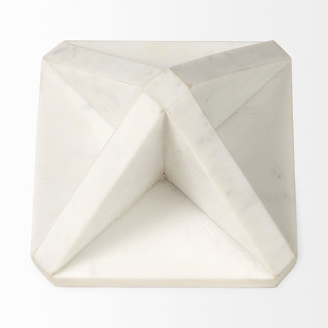 Sophia 5.5 L x 5.5 W x 8.5 H White Marble Decor Stand from Mercana - Luna Furniture
