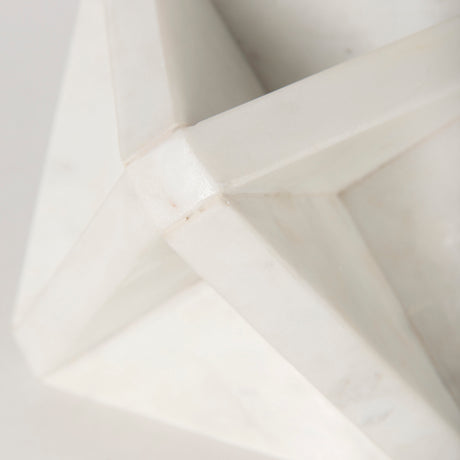 Sophia 5.5 L x 5.5 W x 8.5 H White Marble Decor Stand from Mercana - Luna Furniture