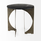 Reinhold II 21L x 21W x 21H Black Marble Top Iron Side Table from Mercana - Luna Furniture