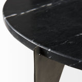 Reinhold II 21L x 21W x 21H Black Marble Top Iron Side Table from Mercana - Luna Furniture