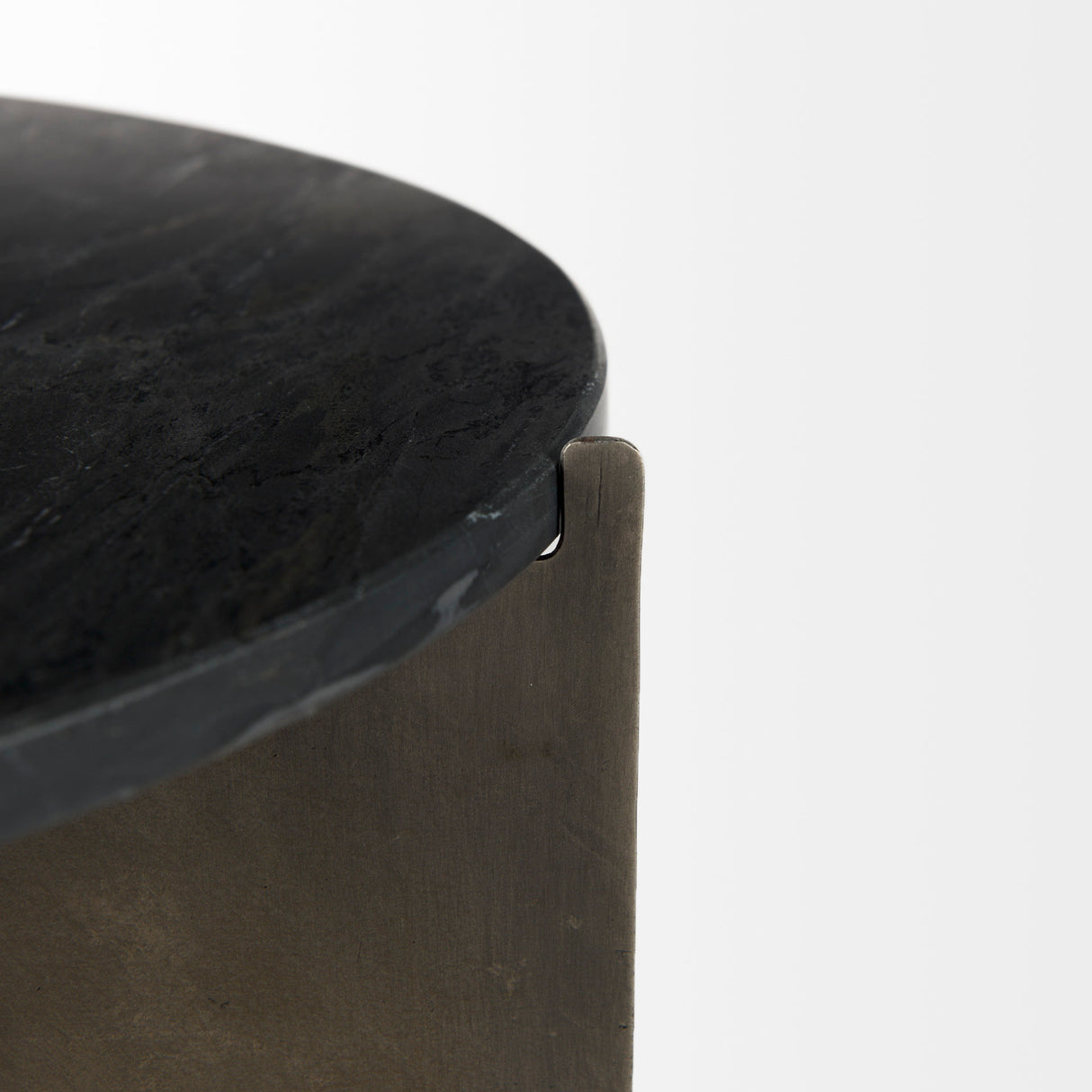 Reinhold II 21L x 21W x 21H Black Marble Top Iron Side Table from Mercana - Luna Furniture
