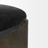 Reinhold II 21L x 21W x 21H Black Marble Top Iron Side Table from Mercana - Luna Furniture